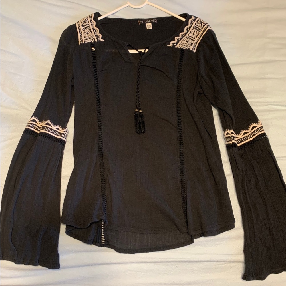 Billabong Black Long Sleeve Blouse